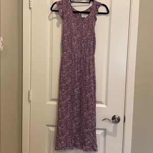 Flutter sleeve purple maternity dress